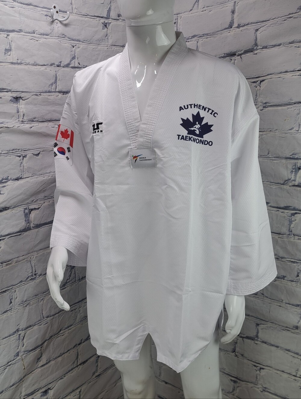 Tusah Mens World Taekwondo Martial Arts Full Uniform Ez-Fit Lite Canada 5 190cm - Picture 3 of 16